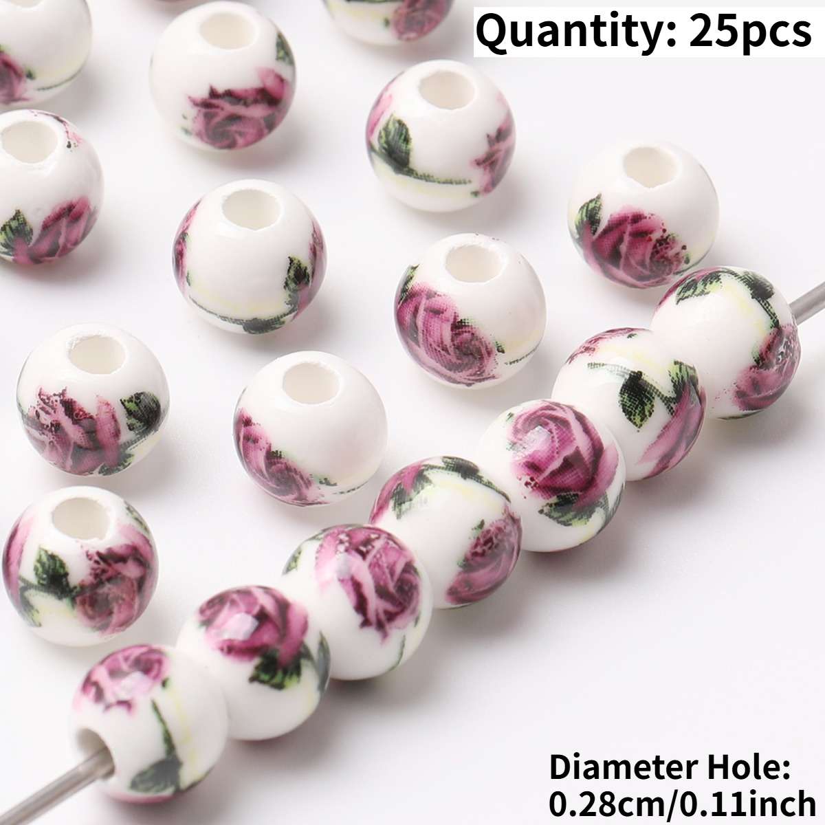 25pcs Vintage Ceramic Beads for DIY Jewelry Making